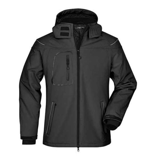 James & Nicholson Herren Winter-Softshelljacke XXL | JN-black
