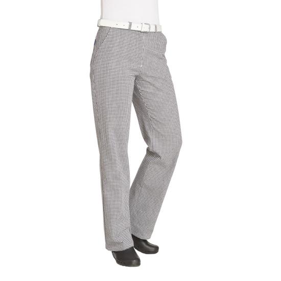 Leiber Damen-Kochhose, schwarz-weiß-pepita 36