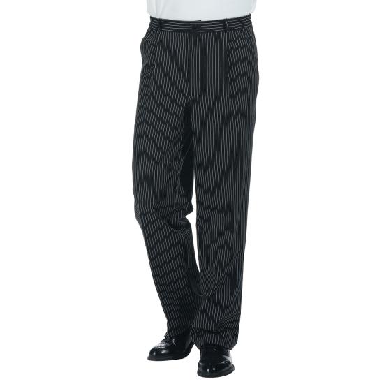 Leiber Koch-/Servicehose, schwarz/weiß gestreift 